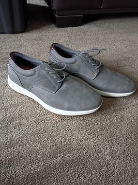 Classic Grey Derby Oxfords with White Sole
